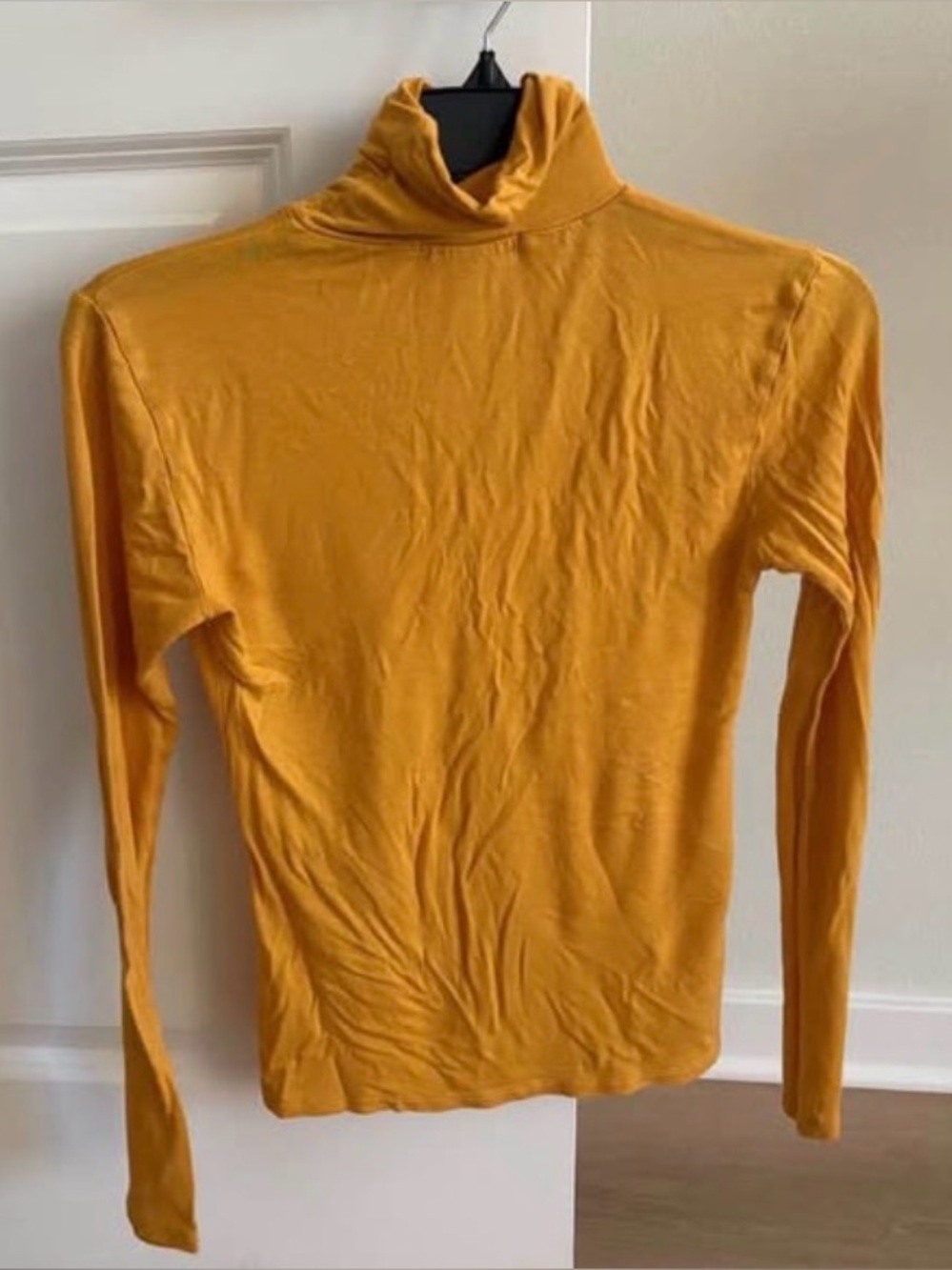 Active Basic Mustard Turtleneck Top